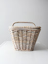 vintage white wicker picnic basket