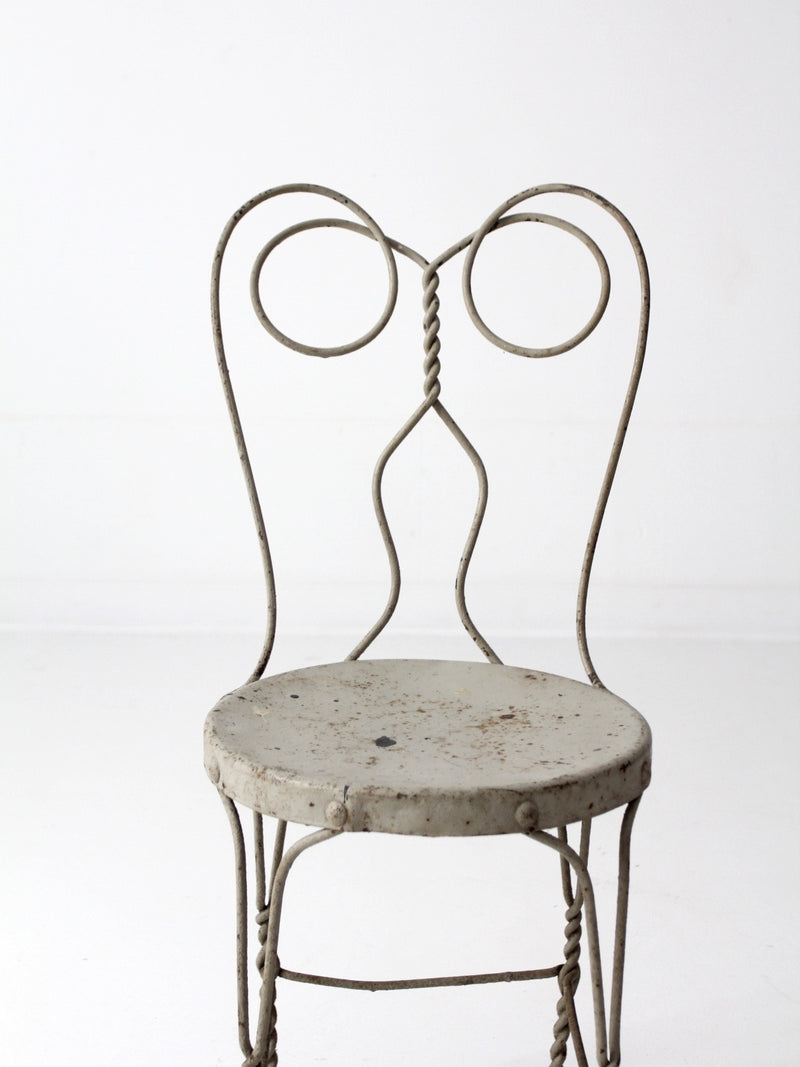 vintage gray ice cream parlor chair