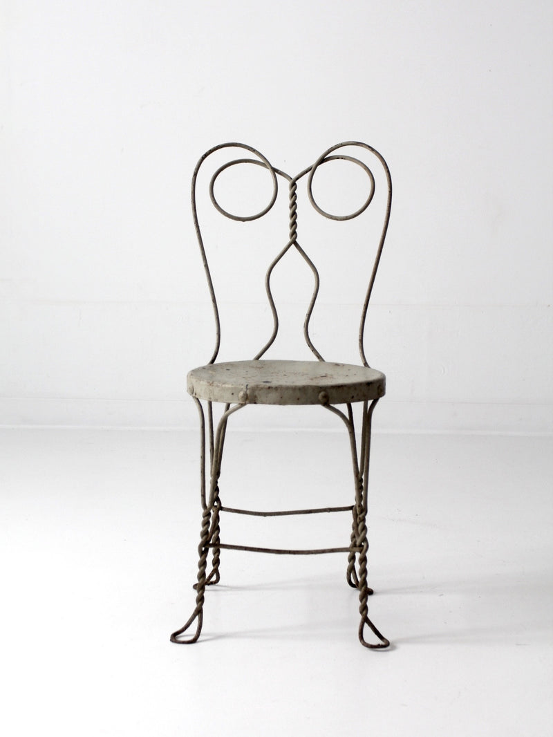vintage gray ice cream parlor chair
