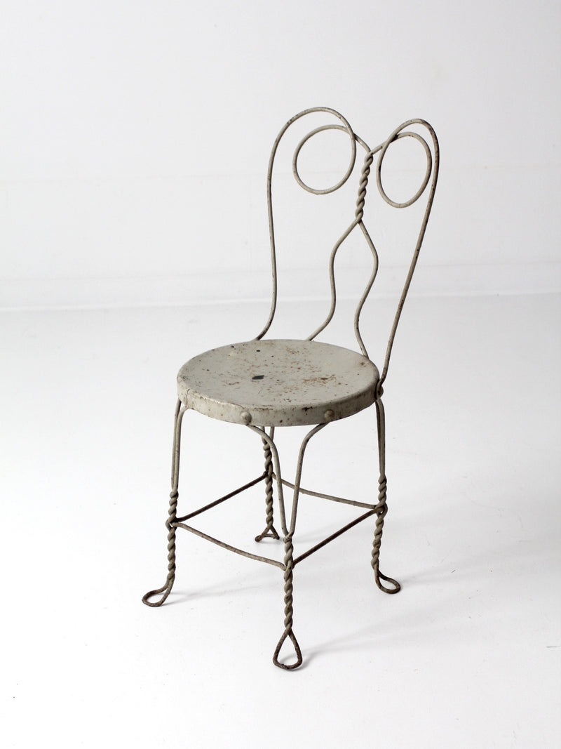 vintage gray ice cream parlor chair