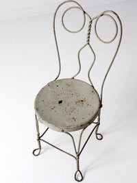 vintage gray ice cream parlor chair