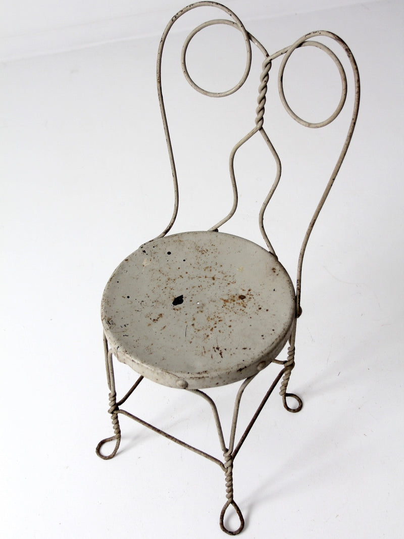 vintage gray ice cream parlor chair