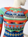vintage 70s crotchet cardigan hippie sweater