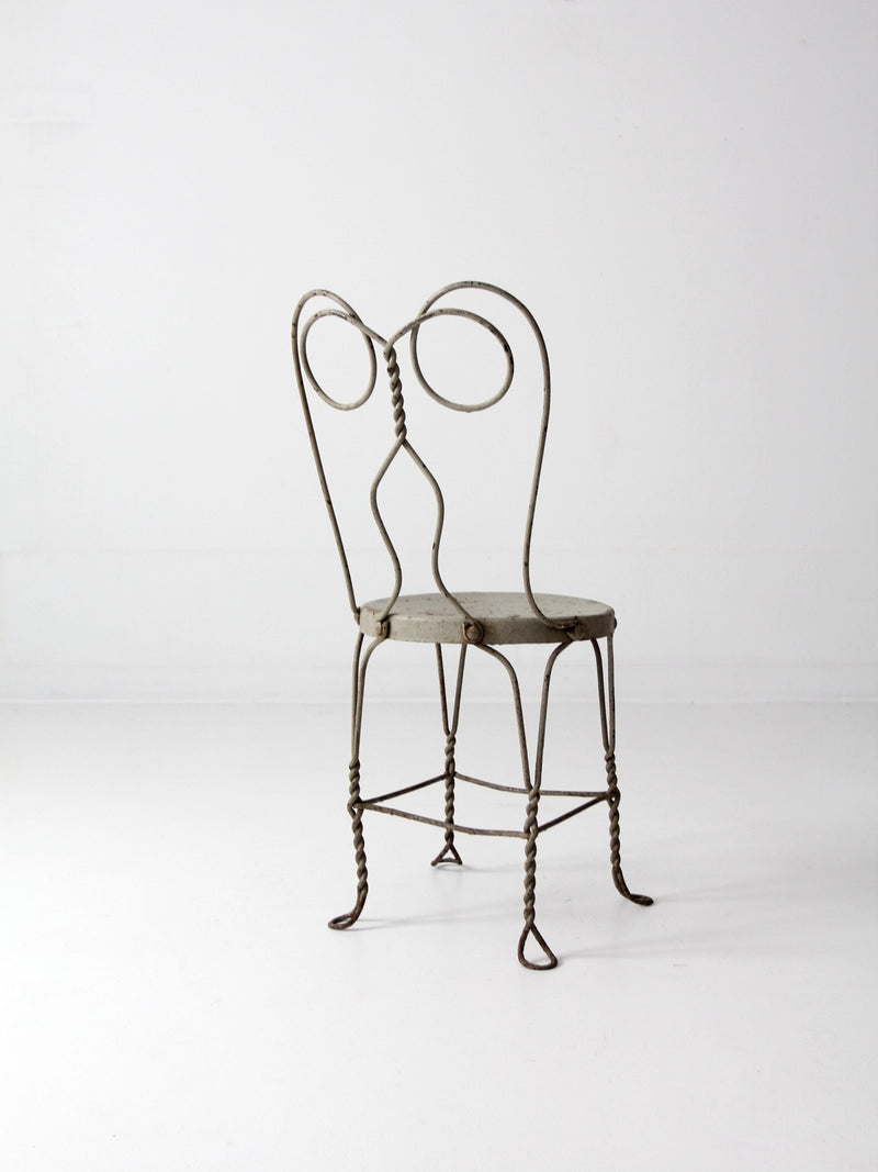 vintage gray ice cream parlor chair
