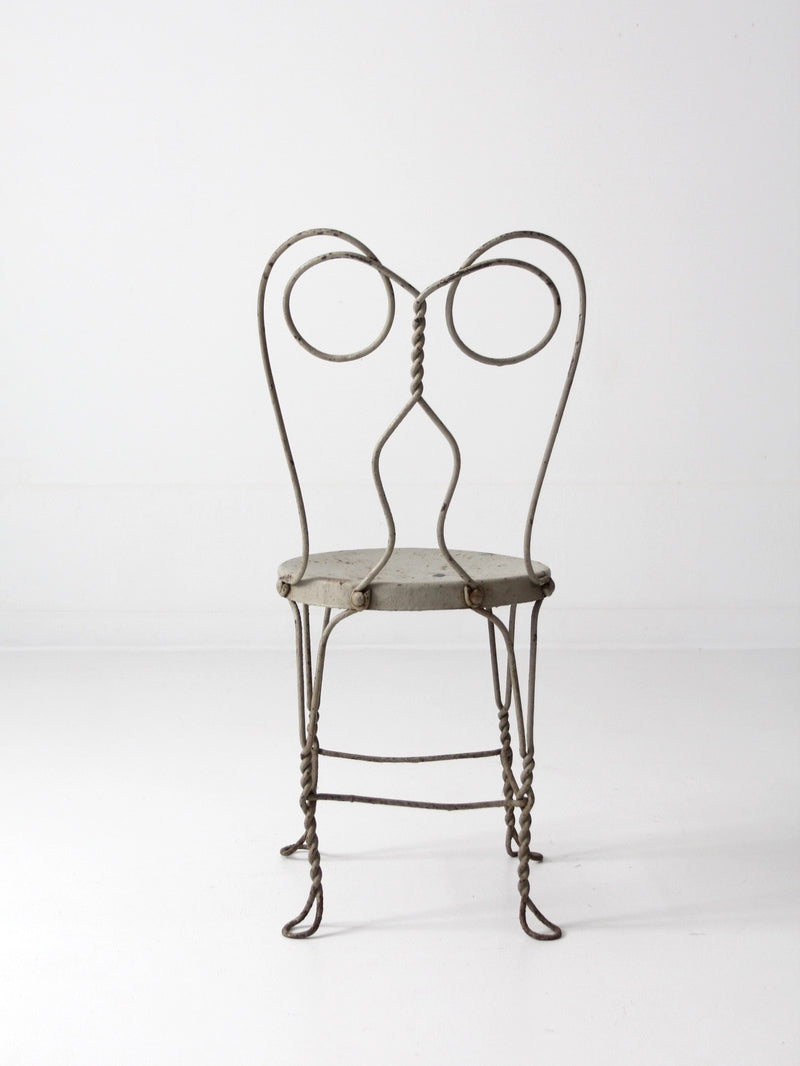 vintage gray ice cream parlor chair