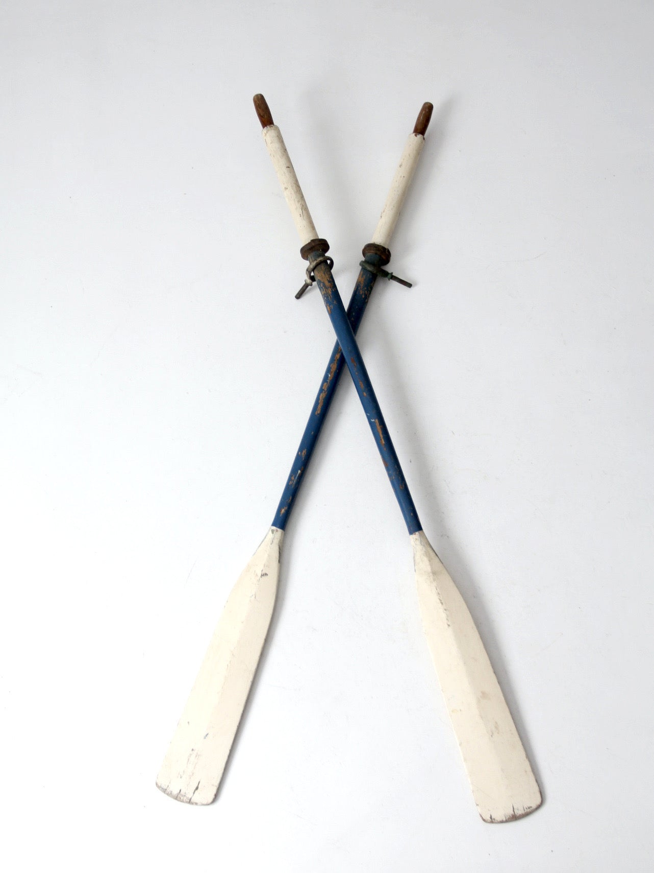 vintage painted wooden oars pairs