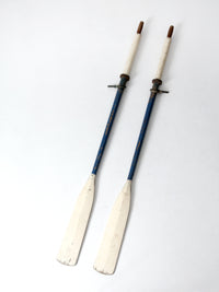 vintage painted wooden oars pairs