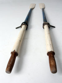 vintage painted wooden oars pairs