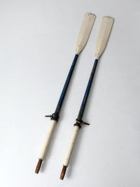 vintage painted wooden oars pairs