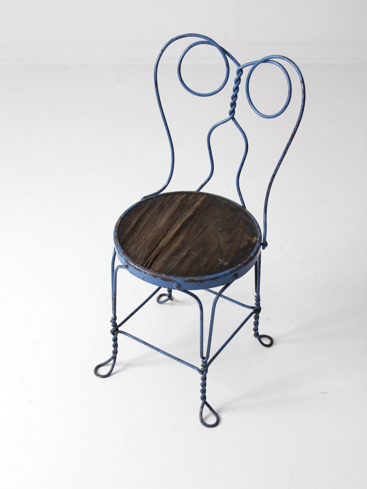 vintage blue ice cream parlor chair