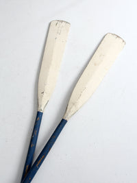 vintage painted wooden oars pairs