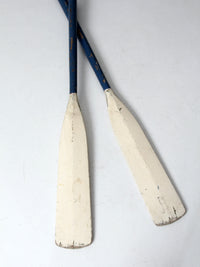 vintage painted wooden oars pairs
