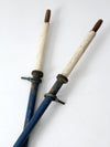 vintage painted wooden oars pairs