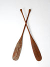 vintage wooden oars pair