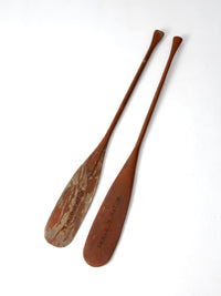 vintage wooden oars pair