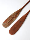 vintage wooden oars pair