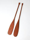 vintage wooden oars pair