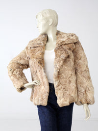 vintage 70s rabbit fur coat