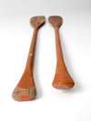 vintage wooden oars pair