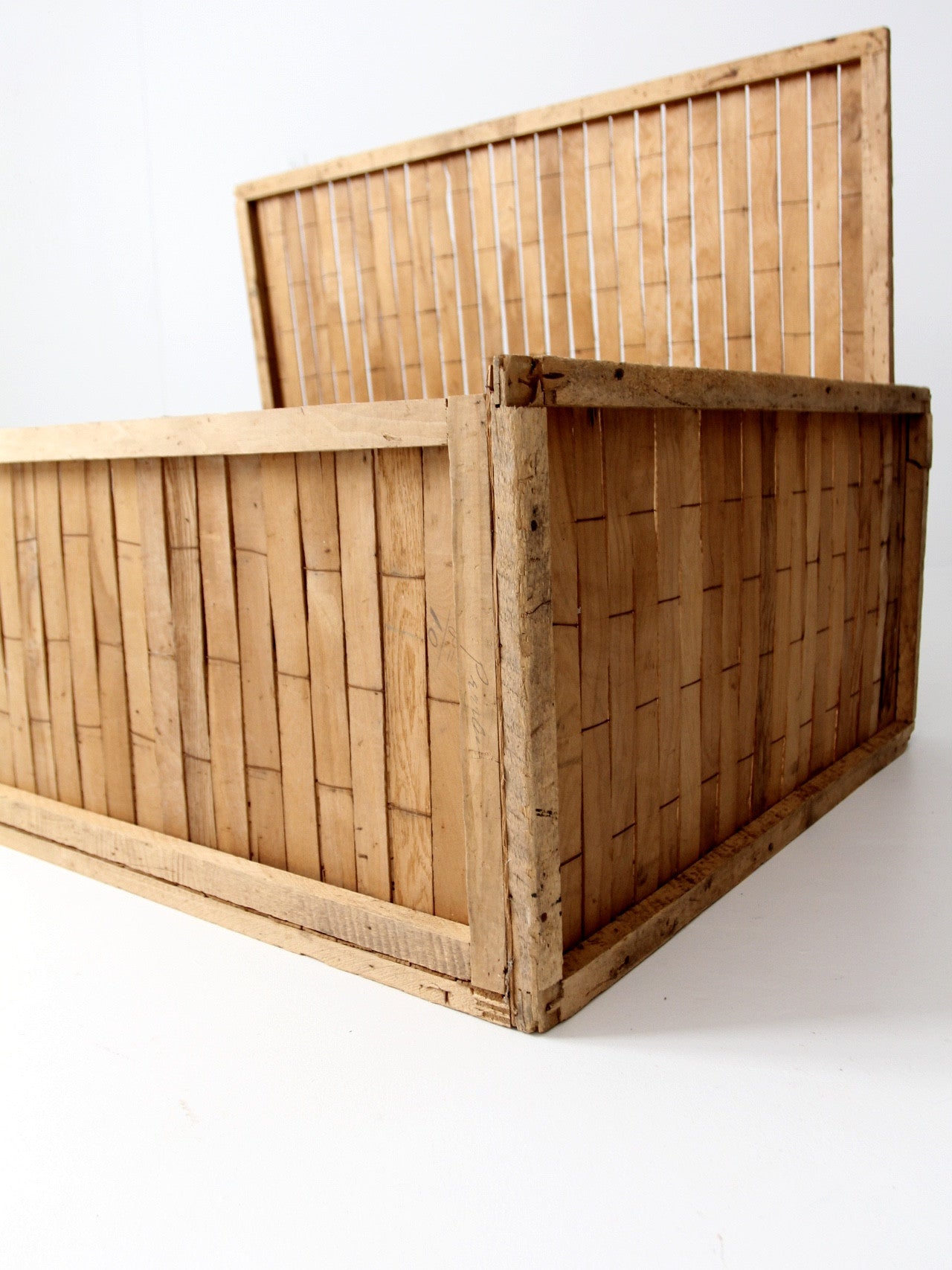 vintage slat wood shipping crate