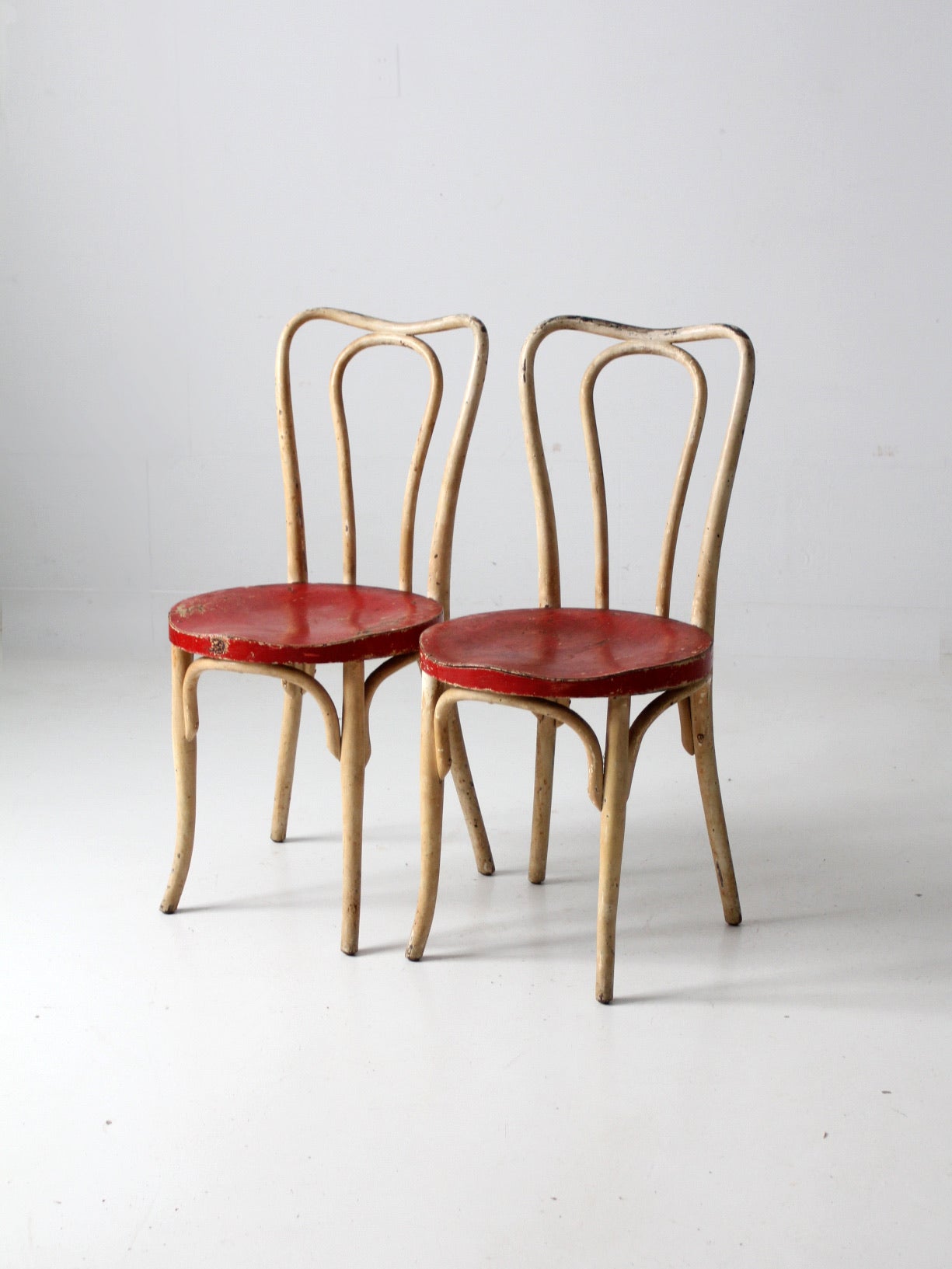 antique painted bentwood chairs pair