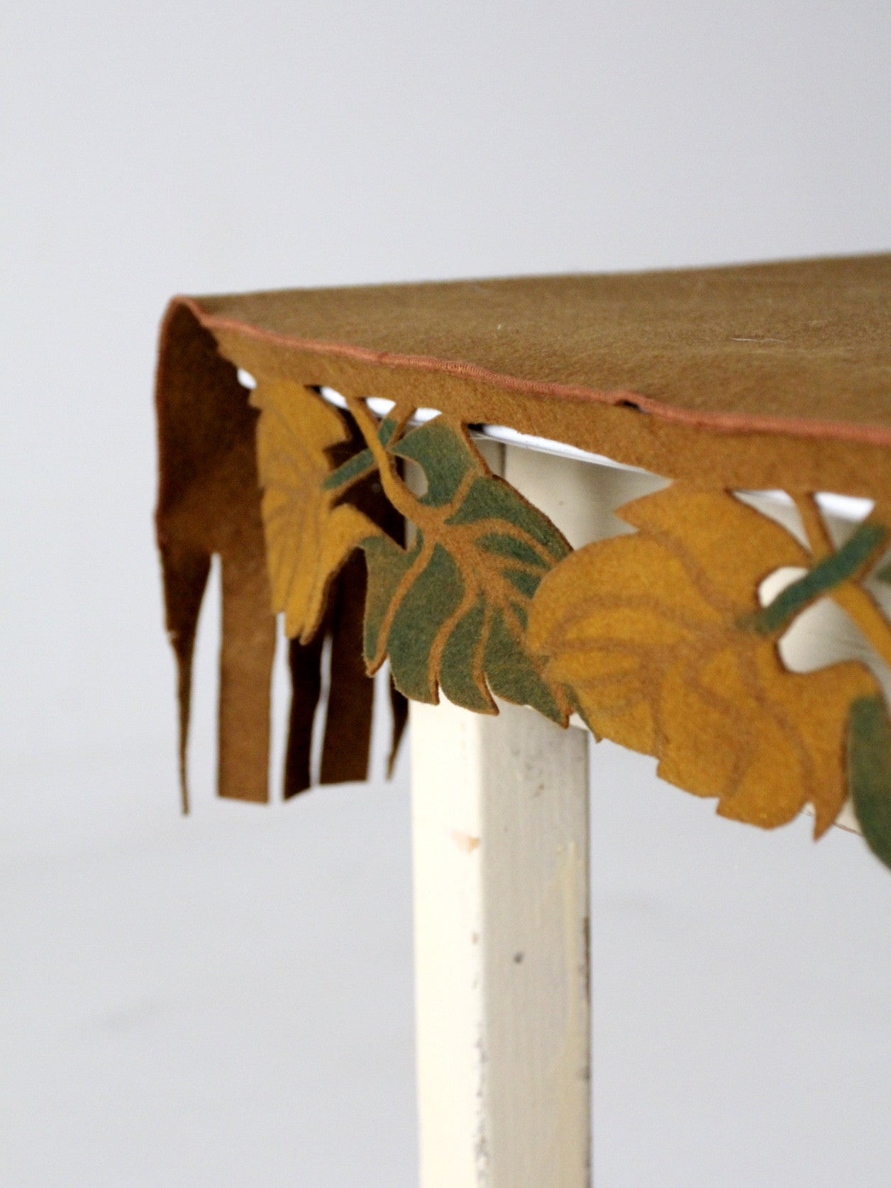 vintage felt table runner with autumn leaf design