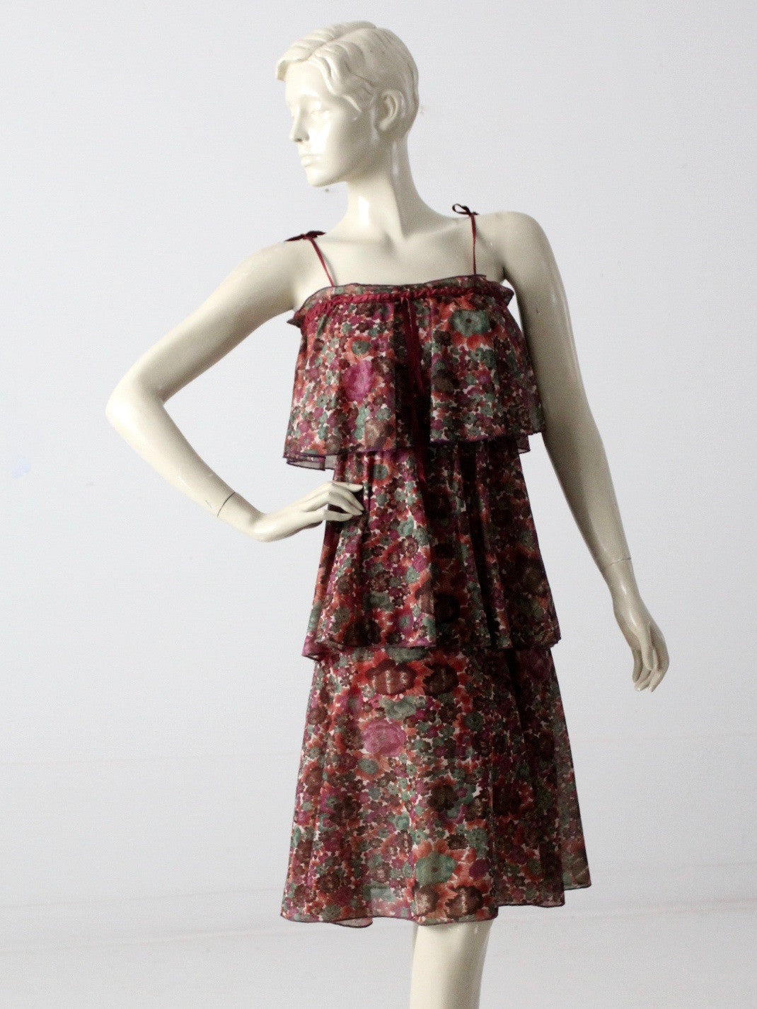 vintage 70s tiered chiffon dress 86 Vintage vintage 70s tiered chiffon dress 86 Vintage