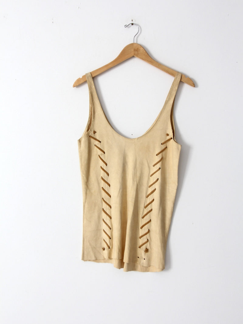 vintage boho suede tank top