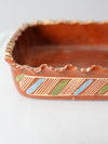 vintage Mexican redware pottery dish set