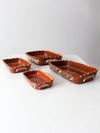 vintage Mexican redware pottery dish set