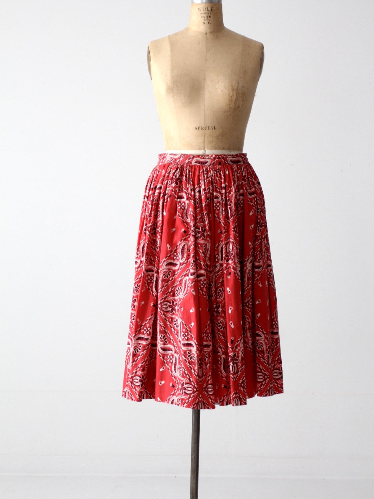 USA 50s MARINE PRINT SKIRT ヴィンテージ 50年代 50s vintage patchwork circular skirt 50年代 ヴィンテージ