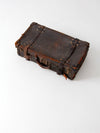 vintage black leather suitcase