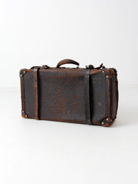 vintage black leather suitcase