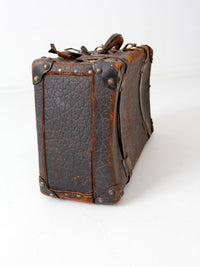 vintage black leather suitcase