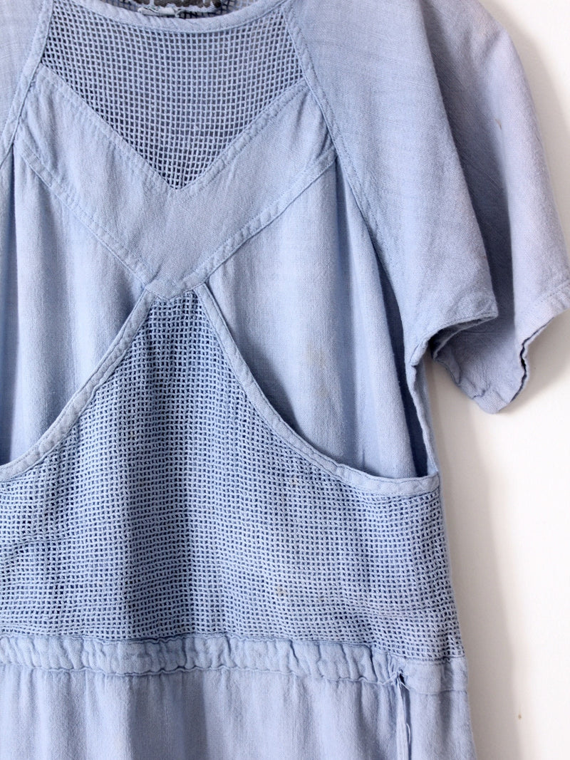 vintage 80s cotton mesh dress