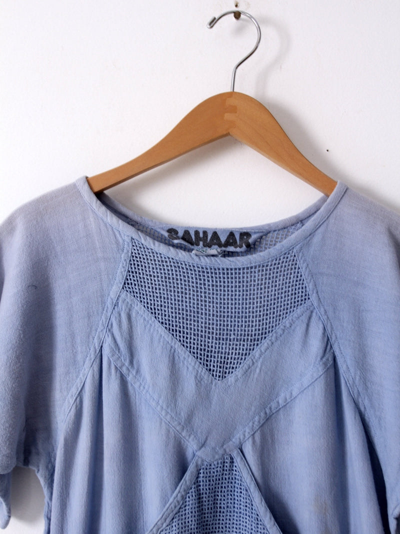 vintage 80s cotton mesh dress