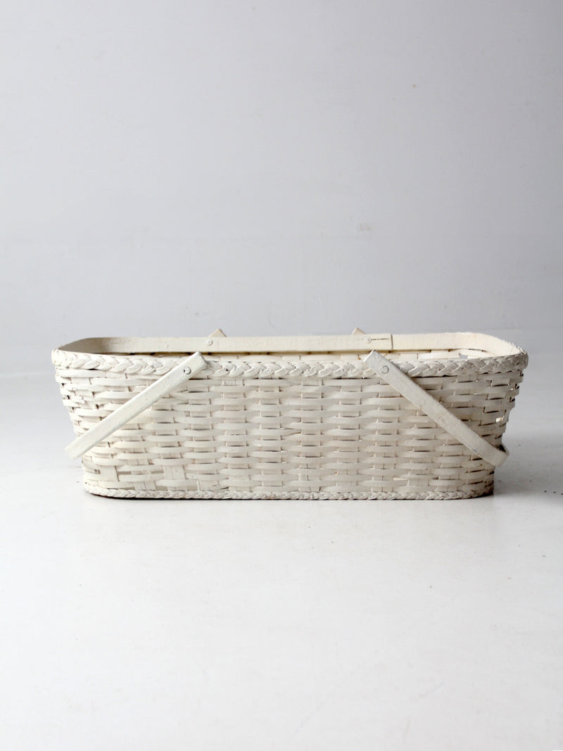 antique white wicker basket