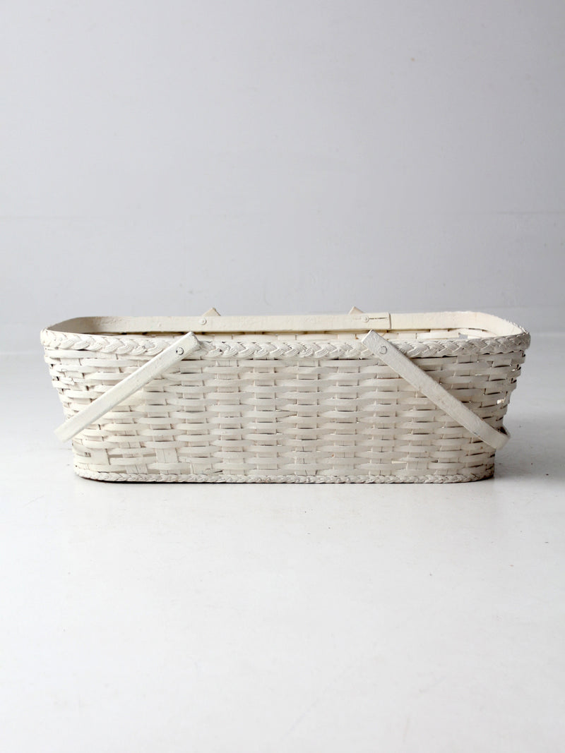 antique white wicker basket