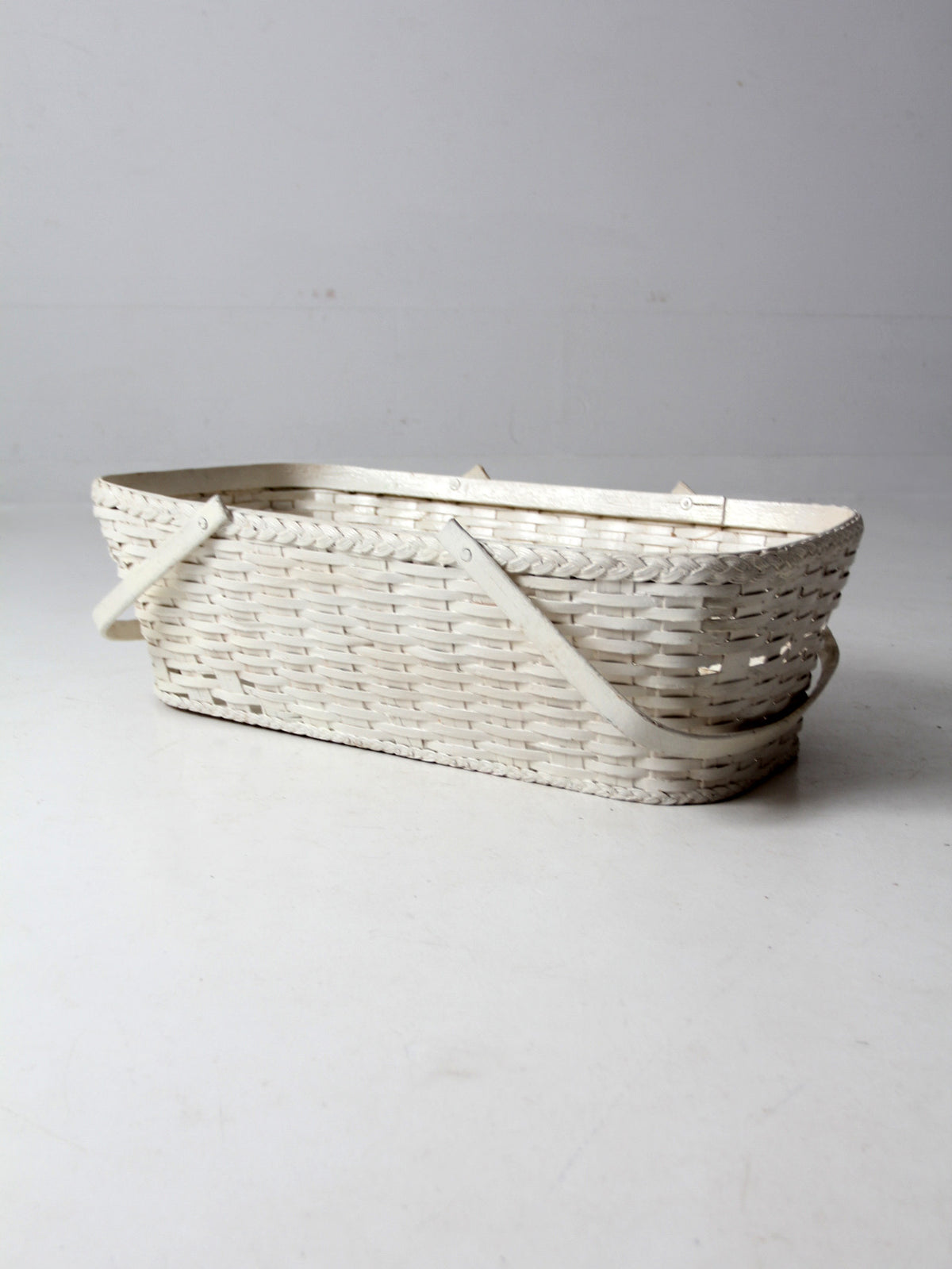 antique white wicker basket