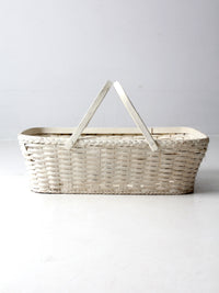 antique white wicker basket