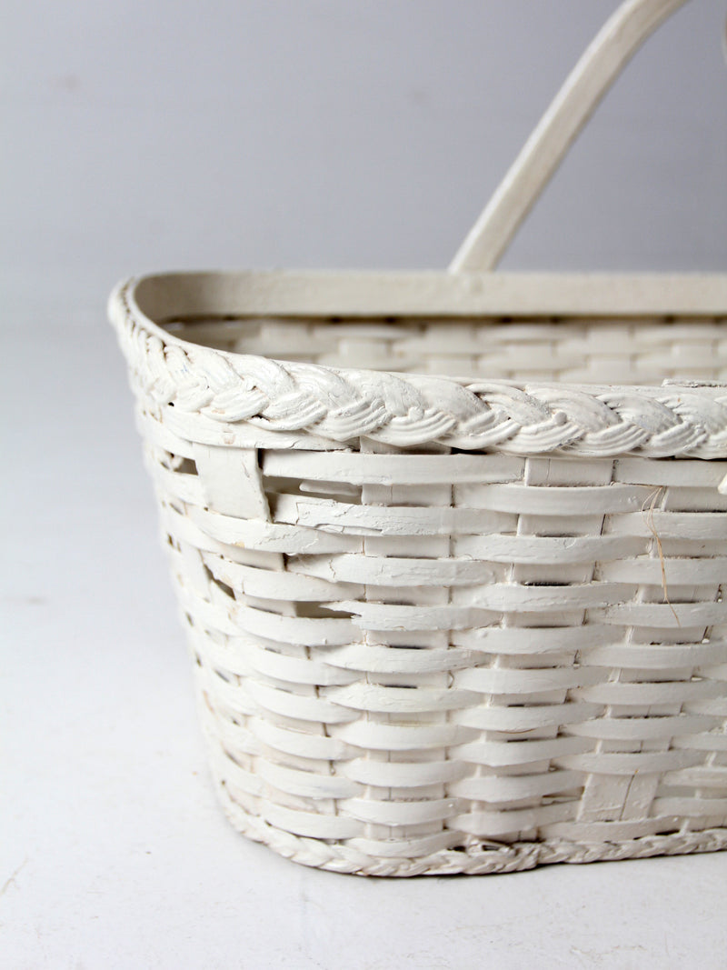 antique white wicker basket