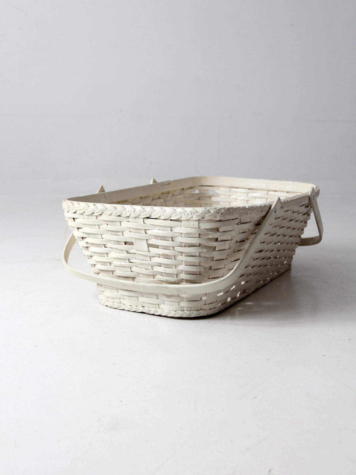 antique white wicker basket