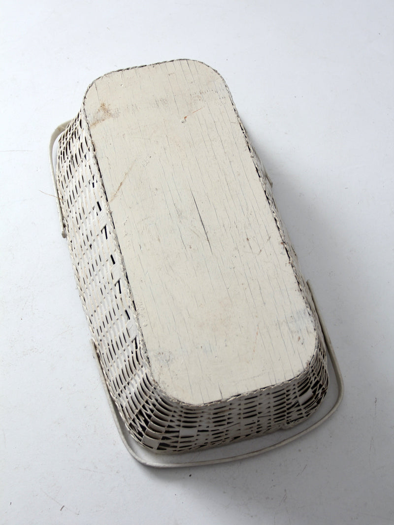 antique white wicker basket