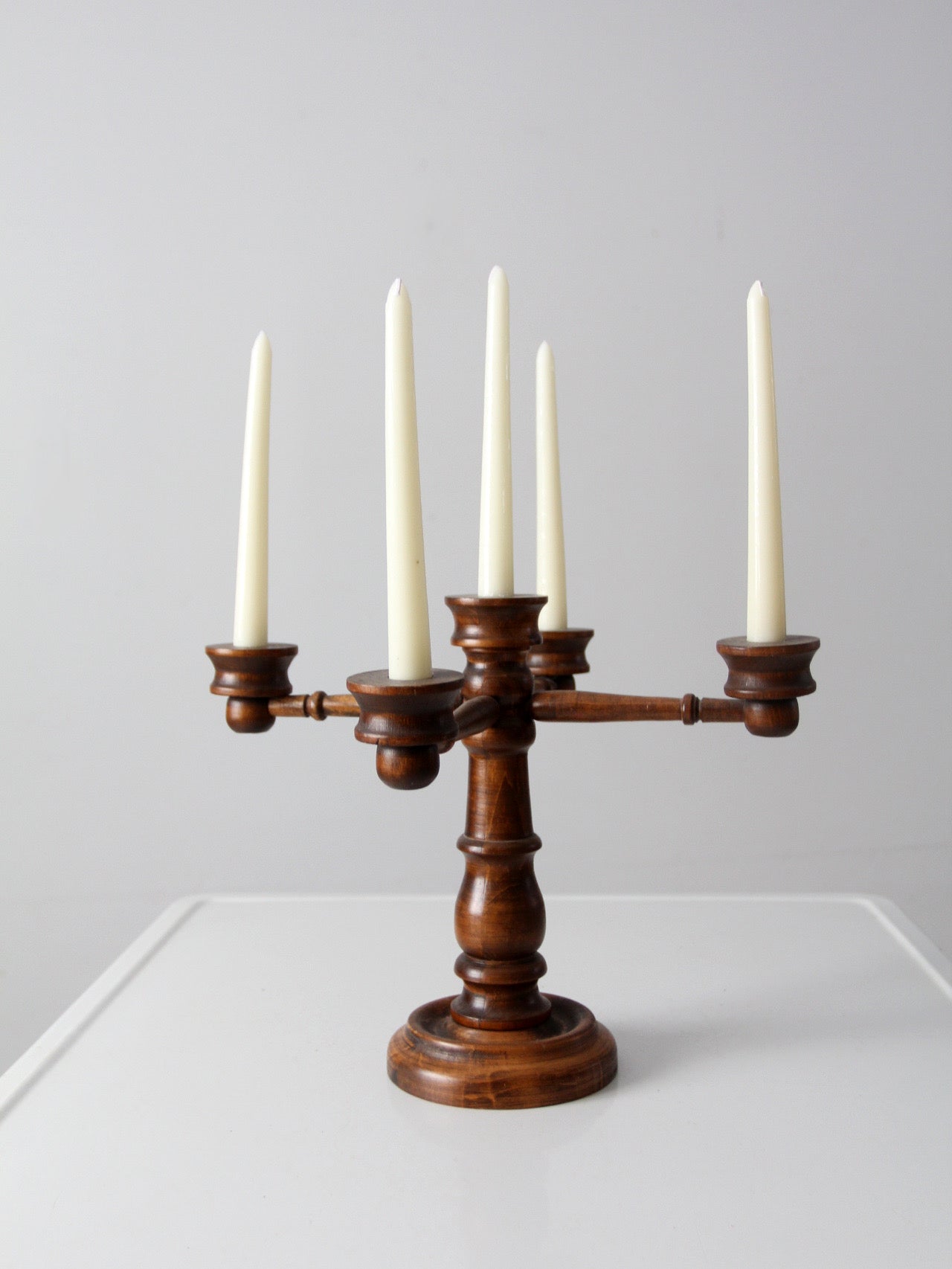 vintage wooden candelabra