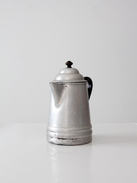 Antique Coffee Pot Aluminium IN Filter Metal Restore Vintage 6 9 Mug
