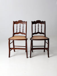 antique caned seat side chairs