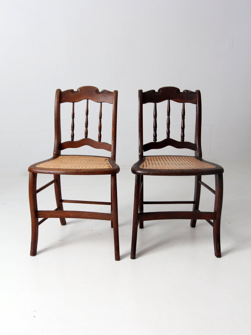 antique caned seat side chairs