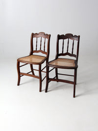 antique caned seat side chairs