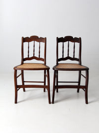 antique caned seat side chairs