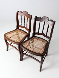 antique caned seat side chairs